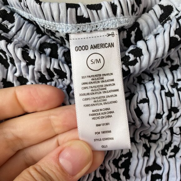 Good American Always Fits Textured Leopard Print Mini Skirt Size S/M Blue Black - Picture 4 of 6